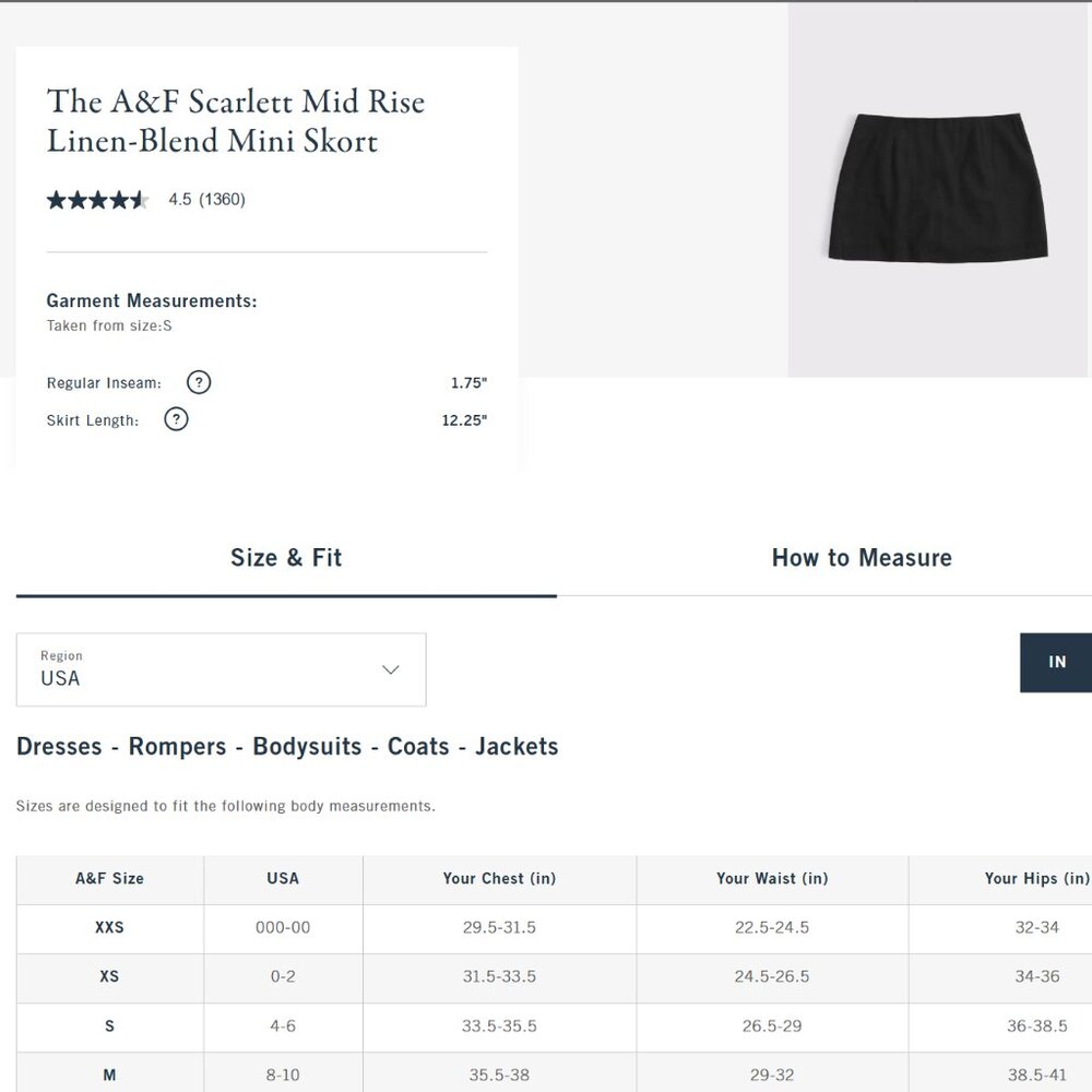 NWT- A&F Linen-Blend Mini Skort - Picture 2 of 2